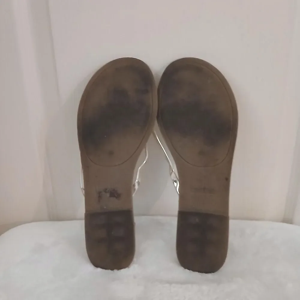 Vintage Y2K Bebe Mcbling Metallic Gold Flip Flops Thong Sandals 8.5 Indie Bratz